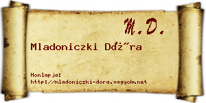 Mladoniczki Dóra névjegykártya