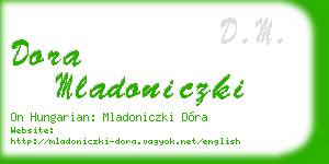 dora mladoniczki business card